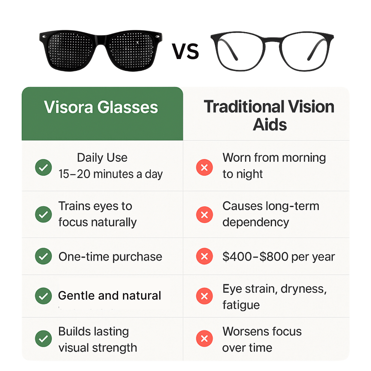 Visora Correction Glasses